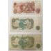GREAT BRITAIN UK 1966/1970 . TEN 10  SHILLINGS  AND ONE 1 POUND BANKNOTES . 3 DIFFERENT SIGNATURES